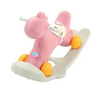 Generic Jouet Cheval à Bascule en Plastique à Double Usage, Curseur D'intérieur avec Cloche et Conception Antidérapante pour Enfants, Jeu de Cavalier de Balançoire (Pink)