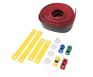 Generic Jouet D'assemblage de Piste de Voiture de Course Flexible pour Garçons, Apprentissage STEM, Conception de Piste Souple avec 4 Voitures pour Le Mode de Course Multijoueur, Construction