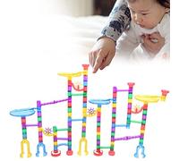 Generic Jouet de Blocs de Piste de Labyrinthe de Course de Marbre, Jouet éducatif Sûr pour Les Enfants de 4 Ans et Plus, Matière Plastique, 122 Pièces (122PCS)