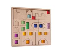 Generic Jouet de Construction Blocs Jeu Cubes Empilables Acrylique Éducatif Matériau Bois et Acrylique Fonction Apprentissage Visuel