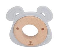 Generic Jouet de Dentition en Bois et Silicone pour Bébés, Anneau de Dentition à Croquer en Forme D'animal, Matériau sans BPA, Soulagement des Gencives du nouveau-né (Tapez E)