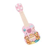 Generic Jouet de Guitare ukulélé pour Les Tout-Petits, Ton équilibré en Plastique, Mini Guitare d'extérieur à 4 Cordes pour Enfants (Motif Petit Ours)