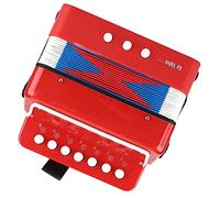 Generic Jouet éducatif Accordéon pour Enfants avec Sept Boutons et Deux Basses pour le Développement Musical, Mini Instrument, Parfait pour les Jeunes Mains (rouge)