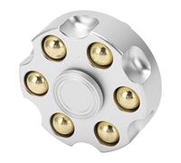 Generic Jouet Gyroscope à Main, Jouet de Décompression Rotatif à Doigt en Métal, Soulagement du Stress et de l'anxiété pour Le Bureau à Domicile, Plus de 3 Ans (Silver)