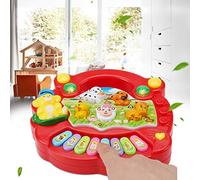 Generic Jouet Musical de Piano de Ferme d'animaux pour Bébés, Jouet éducatif de Reconnaissance des Couleurs, de Développement Préscolaire pour Garçons et Filles (CP5031A Rouge)