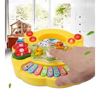 Generic Jouet Musical éducatif pour bébé, Ferme d'animaux, avec Chiot Interactif, Agneau, Poulet, Clés pour Tout-Petits, Poignée Portable Colorée (CP5031A Jaune)