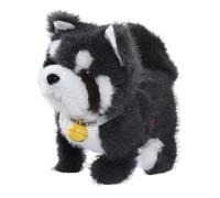 Generic Jouet pour Chien électrique Qui Marche, Animal de Compagnie électronique Interactif avec 12 Chansons, Jeu D'imitation, Peluche Musicale Mignonne P, Gris
