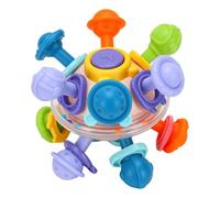 Generic Jouet Sensoriel de Balle de Dentition pour bébé pour un Jeu Interactif et un Soulagement Doux des Gencives pour les Nourrissons de 0 à 12 Mois Design coloré avec Sangle Anti-perte 3,94