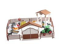 Generic Jouets de Ferme pour Enfants, Figurines D'animaux, Clôture, écurie pour Enfants de 1 à 12 Ans, Modèle A