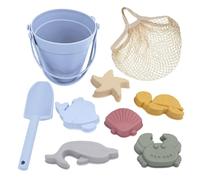 Generic Jouets de Plage Seau Sable Silicone Moules Animaux Marins Sac Filet Lavable Avantages Portable Sécuritaire pour Enfants Jeux Activités Plein Air, Violet Clair
