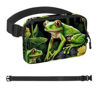 Generic Jungle Frog-1615 Sac banane à bandoulière pour homme et femme, sac de ceinture pour voyage, marche, course, randonnée, cyclisme, multicolore, 4 x 23 x 15 cm, multicolore,