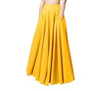 Generic Jupe Longue PlisséE pour Femme Taille Haute Cheville Grande Taille avec Taille ElastiquéE Maxi Jupe De Couleur Unie Jupe DrapéE Casual Confortable Au Quotidien Ample Jupe pour Party Vacances