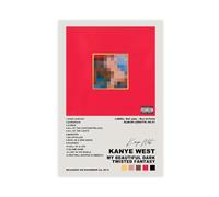 Generic Kanye West My Beautiful Dark Twisted Fantasy Cover Poster sur toile Décoration murale Esthétique Cadeau de Noël sans cadre 30 x 45 cm