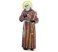 Generic KarmaA603 Écusson brodé thermocollant ou à coudre Motif Saint Padre Pio Symbole Église catholique Emblème Chrétien Saint Religieux Pèlerinage Cadeau