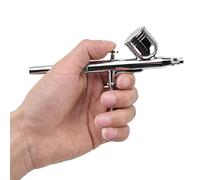 Generic Kit Aérographe Petit Stylo Pulvérisateur Double Action en Acier Inoxydable pour Tatouages temporaires Gâteaux Loisirs Artisanat