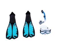 Generic Kit Complet de Plongée avec Tuba pour Adultes, avec Masque sans Fuite, Palmes Légères pour la Plongée en Apnée et la Natation, Matériau en Silicone, 4 Ensembles (M)