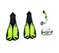 Generic Kit Complet de Plongée avec Tuba pour Adultes, avec Masque sans Fuite, Palmes Légères pour la Plongée en Apnée et la Natation, Matériau en Silicone, 4 Ensembles (M)