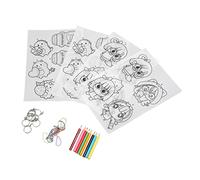 Generic Kit Créatif de Feuilles de Plastique Thermorétractables, pour Projets D'artisanat D'art Faits à la Main, adapté aux Enfants, avec 2 Motifs de Dessins Animés