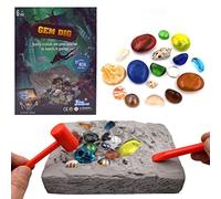 Generic Kit d Excavation Archéologique pour Enfants Jouet Éducatif Scientifique Fossiles et Minéraux avec Outils pour Découvrir des Pierres Précieuses Ludique et Pédagogique (qw)