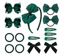 Generic Kit D'accessoires pour Nœuds de Cheveux pour Filles, Couleur Rouge Vert élégante, pour Enfants, Usage Quotidien et Occasions Spéciales, 30 Pièces (Rouge, Vert)