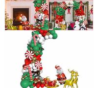 Generic Kit D'arc de Guirlande de Ballons de Noël Métallique doré Vert Rouge Blanc pour Décoration de Noël Festive, Assemblage Rapide pour les Fêtes, Séances Photo Adaptées à Diverses Occasions