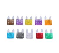 Generic Kit D'assortiment de 100 Pièces à Code Couleur pour Mini Fusibles à Lame pour Voiture, Camion, SUV, Applications Industrielles Domestiques avec Stylo de Test et Clamp/Holder