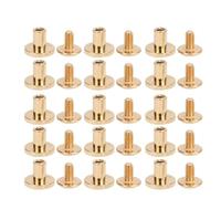 Generic Kit de 50 Rivets à Tête Plate en Cuivre Durable pour Reliure de Cahier, Parfait pour L'artisanat du Cuir, Or/argent/couleur Pistolet/bronze Kit de Rivets de 8 Mm avec Vis pour Sacs,