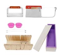Generic Kit de 9 Moules à Savon en Silicone, Ensemble de -Savon Multifonctionnel pour la Fabrication de, capacité de 1200 Ml, Pin et Silicone, Couleur Violette