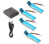 Generic Kit de Batterie D'hélicoptère RC, Batteries Lithium-ION Légères et Durables pour V977 XK K110 Bleu 3.7V 520mah 4 Pièces