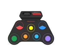 Generic Kit de Batterie électronique de qualité Sonore Réaliste, Ensemble de Batterie à Main pour Débutants avec Haut-parleur intégré, Tapis D'entraînement de de Jazz Rechargeable par USB pour un