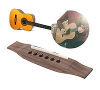 Generic Kit de Broches de Corde de Pont en Palissandre de Selle D'écrou D'os Durable pour L'outil D'entretien de Guitare Acoustique (couleur palissandre couleur vache)
