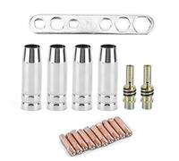 Generic Kit de Buses de Torche de Soudage 17 Pièces, Buse de Soudage MIG en Laiton avec Embouts de Contact de 0,8 Mm, Ensemble 3 en 1 pour Soudeurs Binzel 15AK MB 14 15 TBI 150 et Utilisation en
