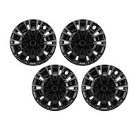 Generic Kit de Cache-moyeux de Roue ABS 16 Pouces, Enjoliveurs à Clipser Durables et élégants pour Roues de Véhicule R16, Idéal pour Les Voitures et Les SUV, Paquet de 4 (Black)