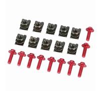 Generic Kit de Carénage de Moto M5 - Jeu d'écrous de Fixation en Aluminium pour un Montage sécurisé - Ajustement Universel pour Vélos, Scooters - Vis Résistantes à la Corrosion - Remplacement (rouge)