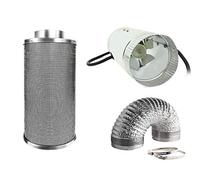 Generic Kit de climatisation avec mini ventilateur et filtre à charbon actif : kit de ventilation pour plantes d'intérieur (170 m³/h)