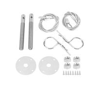 Generic Kit de Clips de Verrouillage de Capot en Acier Inoxydable, Plaque de Goupille de Capot, Ensemble de sécurité pour Voitures de Course, Câble de Lanière de 24 Pouces pour Modifications de