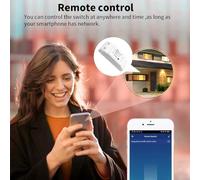 Generic Kit de Commutateur de TéléCommande sans Fil RF WiFi + BT 10 A pour Maison Intelligente, économie D'énergie, Commande Vocale, Fonctionne avec, Kit de Matériau ABS Blanc