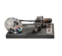 Generic Kit de construction de moteur Stirling, moteur à combustion externe, kit de moteur Sterling type γ DIY avec volant d'inertie lumineux, kit éducatif scientifique, jouet, 6E815PSH5201EJLNK8KW