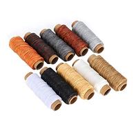Generic Kit de Couture de Fil à Coudre à la Main, Artisanat Durable 10 Pièces pour Portefeuilles en Cuir Bricolage, 150D 10 Couleurs