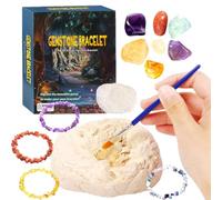Generic Kit de Creuser de tonalité de Cristal Créatif, Kit D'exploitation Minière, Ensemble de Fabrication de Bracelets, Jouets Scientifiques en Géologie pour Enfants et Adultes (Colorful)