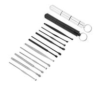 Generic Kit de Cuillères Auriculaires en Acier Inoxydable, Dissolvant de Cérumen, Soins Doux pour les Oreilles Qui Démangent et le Nettoyage des Débris, Parfait pour les âges, 2 Ensembles (argent