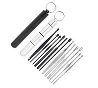 Generic Kit de Dissolvant de Cérumen en Acier Inoxydable, Outil Efficace de Nettoyage des Oreilles pour L'élimination des Démangeaisons et des Débris, 2 Ensembles pour un Usage Domestique (argent