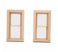 Generic Kit de Fenêtre en Bois pour Maison de Poupée Miniature, avec Design Coulissant, pour Jeu Créatif, Cadre de Maison de Poupée (2)