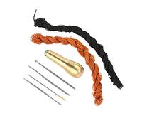 Generic Kit de Fil de Poinçon avec Aiguilles Solides et Fils de Cordon Durables pour la Réparation de Chaussures de Bricolage, Idéal pour Coudre du Cuir sur Toile, Fils de Lignes Marron Noir de 18
