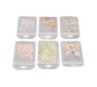 Generic Kit de Fragments de Coquillages pour Nail Art, Paillettes Colorées pour Manucure, Décorations Portables pour Ongles éblouissants, Ensemble de 6 Pièces pour le Travail Quotidien ou les Sorties