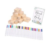 Generic Kit de Jeu de Décoration de Blocs de Douche pour bébé avec Stylos à Peinture, Matériaux en Bois Robustes, Idéal pour les Fêtes de Révélation du Genre et les événements à Thème (Kit cadeau de