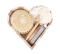 Generic Kit de Massage du Visage avec Peigne en Pierre Ponce Exfoliante pour la Douche, pour un Nettoyage en Profondeur des Fournitures de Bain, en Bois Dur et en Chanvre Sisal