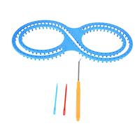 Generic Kit de Métier à Tricoter en Plastique Portable et Facile à Utiliser avec Aiguilles à Crochet pour Bricolage, Matériau Durable pour un Usage Domestique, Métier à Tisser Bleu à 8 Formes pour
