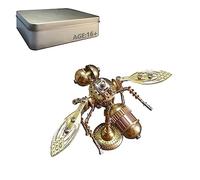 Generic Kit de modèle d'abeille 3D en métal Steampunk - 158 pièces - Puzzle mécanique d'insectes pour adultes, décoration d'assemblage punk (version kit)
