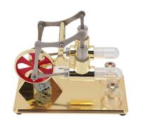 Generic Kit de Modèle de Moteur Stirling avec Lumières LED à Double Cylindre de qualité Supérieure, Expérience Physique pour L'éducation, Matériel en Alliage D'aluminium, Taille 7,68 X 4,13 X 5,31